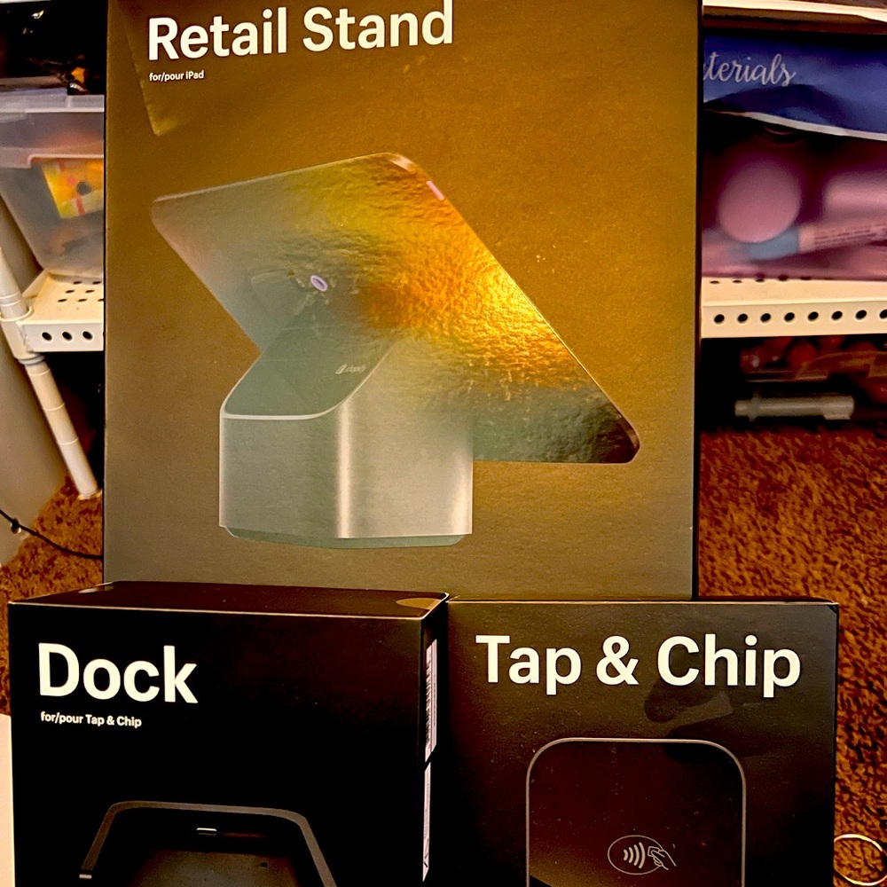 Stand, dock, tap and chip reader